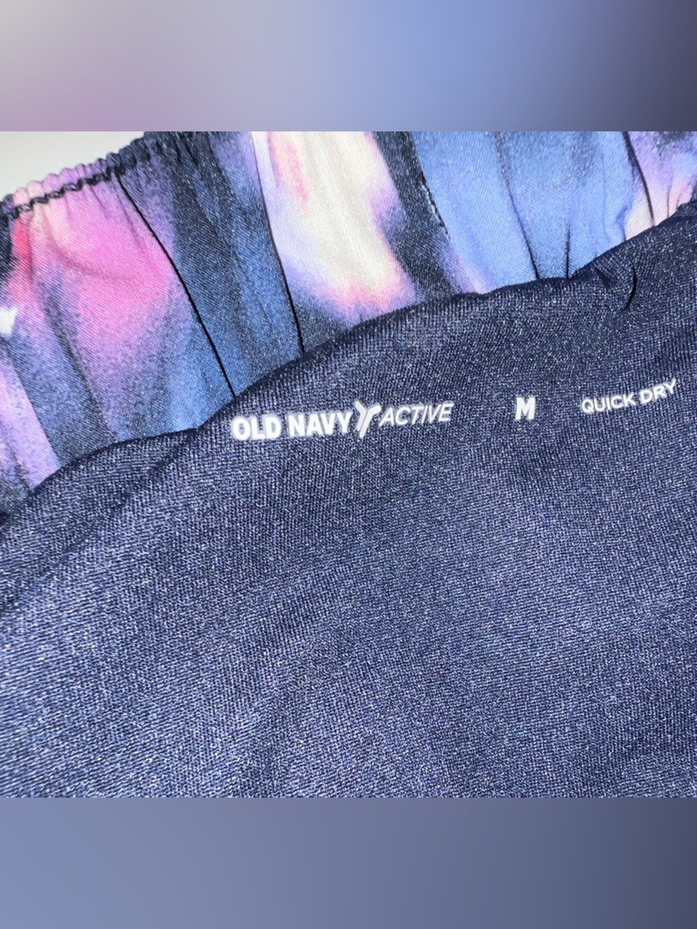 OLD NAVY WOMEN’S TIE-DYED ACTIVE QUICK DRY SHORTS BLACK, PURPLE, PINK ,RED. MED - Picture 2 of 5
